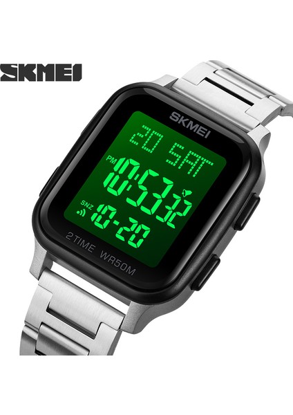 Gümüş Erkek Saatler Su Geçirmez Spor Dijital LED Izle Alarm Chrono Elektronik Saat Adam Öğrenci Kol Saati Skmeı Relogio Masculino (Yurt Dışından) fırsatları