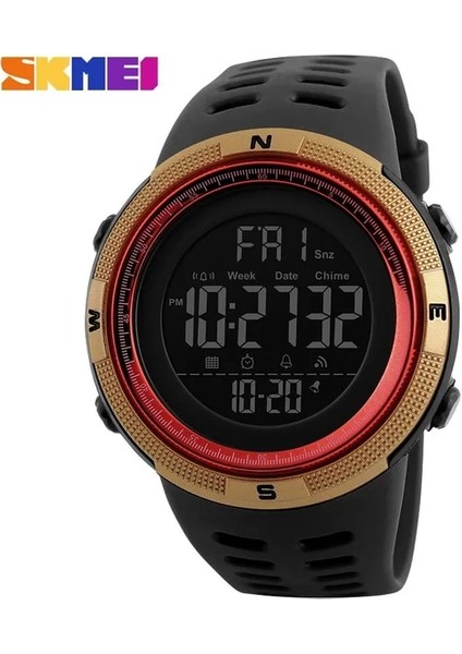 Altın Kırmızı Skmeı Marka Kol Saati Erkekler Spor Saatler Moda Chronos Geri Sayım Su Geçirmez LED Dijital Saat Adam Askeri Relogio Masculino (Yurt Dışından)