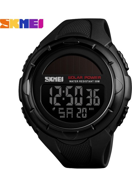 Siyah Skmeı Güneş Enerjisi Spor Saatler Lüks Marka Erkek Saatler Su Geçirmez Chrono Saat Erkekler Moda Bilek Saatler Relogio Masculino (Yurt Dışından)