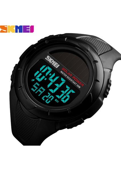 Siyah Skmeı Güneş Enerjisi Spor Saatler Lüks Marka Erkek Saatler Su Geçirmez Chrono Saat Erkekler Moda Bilek Saatler Relogio Masculino (Yurt Dışından)