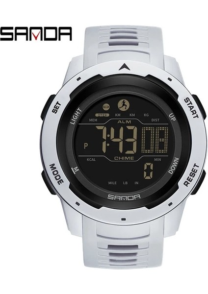 Gri Sanda Erkekler Açık Spor Kronograf Saat 2023 Yeni Elektronik Saat Aydınlık Çok Fonksiyonlu Kadran LED Ekran Su Geçirmez Izle (Yurt Dışından)