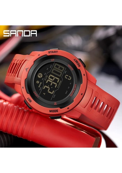 Gri Sanda Erkekler Açık Spor Kronograf Saat 2023 Yeni Elektronik Saat Aydınlık Çok Fonksiyonlu Kadran LED Ekran Su Geçirmez Izle (Yurt Dışından) modelleri