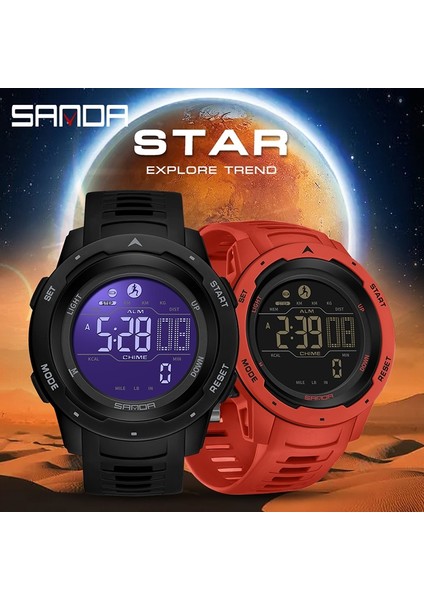 Gri Sanda Erkekler Açık Spor Kronograf Saat 2023 Yeni Elektronik Saat Aydınlık Çok Fonksiyonlu Kadran LED Ekran Su Geçirmez Izle (Yurt Dışından) indirimleri