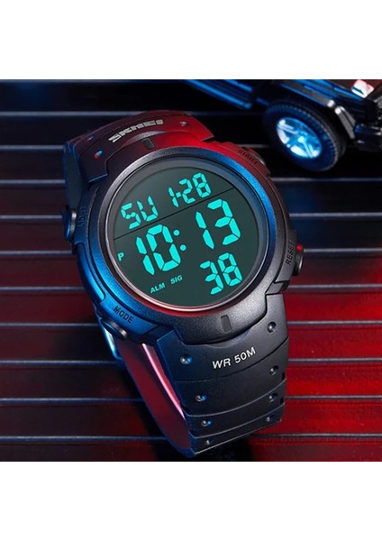 Siyah Skmeı Marka Erkek Spor Saatler Yüzmek 50 M Su Geçirmez Dijital LED Askeri Izle Saat Erkek Elektronik Kol Saatleri Reloj Hombre (Yurt Dışından)