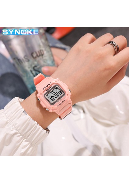 Pembe Lüks Erkek Saatler Elektronik Saat Su Geçirmez Yüzmek Spor Izle Erkekler Için Kare LED Dijital Askeri Kol Saati Adam Reloj Hombre (Yurt Dışından)