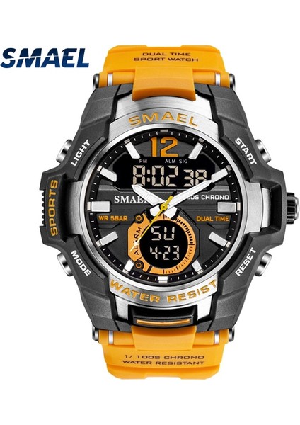 Turuncu Kutu Yeni Smael Erkek Saatler LED Analog Kuvars Izle Erkekler Ordu Askeri Spor Saatler Erkek Su Geçirmez Dijital Saat Erkek Saat (Yurt Dışından)