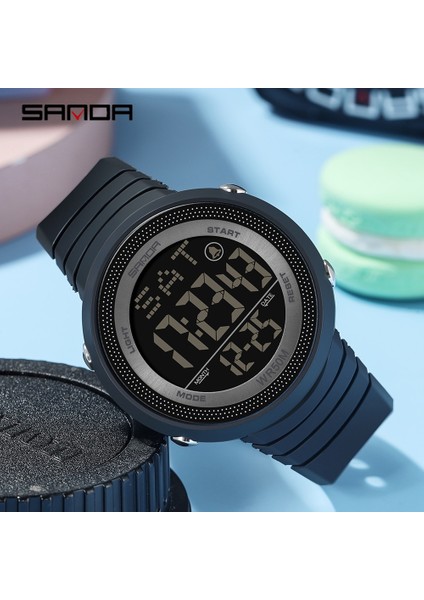 Siyah Gümüş Sanda Marka Erkekler Spor Saatler Moda Chronos Geri Sayım Su Geçirmez LED Dijital Saat Adam Askeri Bilek Aydınlık Erkekler Izle (Yurt Dışından) fiyatları