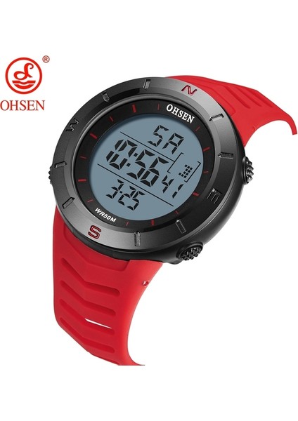 Kırmızı Izle Dijital Erkek Saatler Elektronik LED Açık Askeri Su Geçirmez Kol Saati Sarı Silikon Moda Dalış Spor Izle Montre Homme (Yurt Dışından)