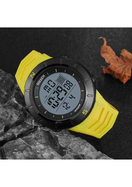 Kırmızı Izle Dijital Erkek Saatler Elektronik LED Açık Askeri Su Geçirmez Kol Saati Sarı Silikon Moda Dalış Spor Izle Montre Homme (Yurt Dışından) fiyatları