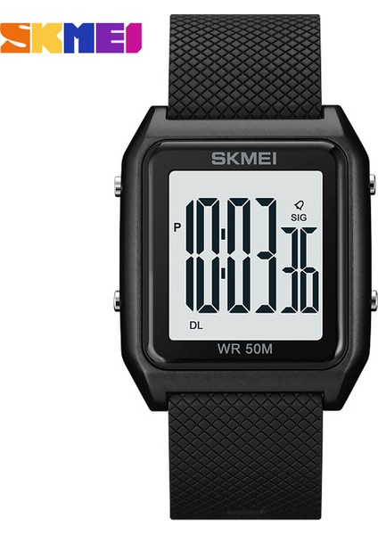 Siyah-Beyaz Skmeı Moda 5bar Su Geçirmez Dijital Kol Saati Askeri Kronograf Tarih Hafta Spor Saatler Erkekler Için Çalar Saat Reloj Hombre (Yurt Dışından)