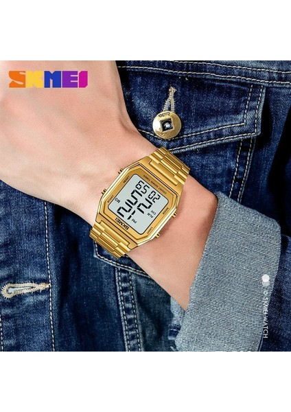 Gümüş Siyah Orijinal Marka Erkek Saatler Moda Skmeı Erkek Kol Saati LED Işık Chronograph Dijital Saat Kol Saati Relogio Masculino (Yurt Dışından) modelleri