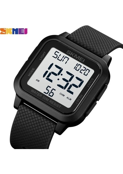 Siyah 1 Skmeı Açık Spor Izle Erkekler Alarm Chrono Saat 5bar Su Geçirmez Askeri Saatler LED Ekran Şok Dijital Saat Reloj Hombre (Yurt Dışından)