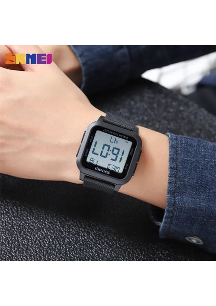 Siyah 1 Skmeı Açık Spor Izle Erkekler Alarm Chrono Saat 5bar Su Geçirmez Askeri Saatler LED Ekran Şok Dijital Saat Reloj Hombre (Yurt Dışından)