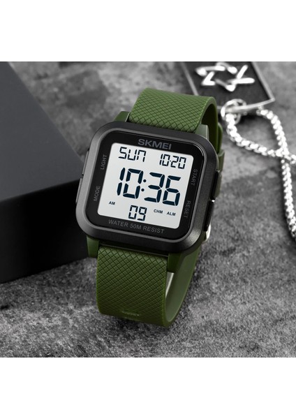 Siyah 1 Skmeı Açık Spor Izle Erkekler Alarm Chrono Saat 5bar Su Geçirmez Askeri Saatler LED Ekran Şok Dijital Saat Reloj Hombre (Yurt Dışından)