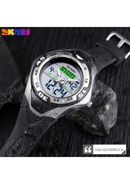 Siyah Saat Skmeı Askeri Spor Kuvars Erkek Izle Açık 5bar Su Geçirmez Dijital Erkek Saat 3 Zaman Kronograf Kol Saati Relogio Masculino (Yurt Dışından) modelleri