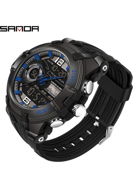 Siyah Mavi Sanda Üst Marka Lüks Saatler Erkekler Askeri Izle Erkek Izle Su Geçirmez Spor Kol Saati Izle Erkekler Relogio Masculino (Yurt Dışından)