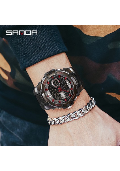 Siyah Mavi Sanda Üst Marka Lüks Saatler Erkekler Askeri Izle Erkek Izle Su Geçirmez Spor Kol Saati Izle Erkekler Relogio Masculino (Yurt Dışından)