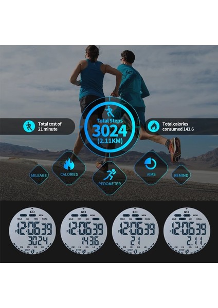 Beyaz Siyah Skmeı Kalori Pedometre Spor Adım Ölçer Aralığı Saatler Aydınlık Elektronik Saat Askeri Erkek Saatleri Relogio Masculino 1469 (Yurt Dışından) fırsatları