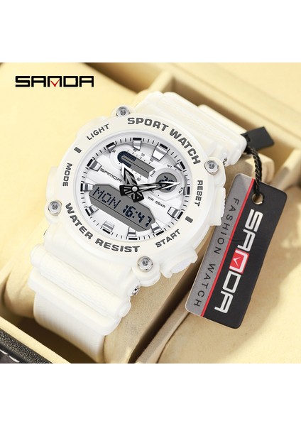 Siyah Kırmızı Sanda Spor Erkek Saatler Lüks LED Dijital Askeri Kuvars Izle Erkekler Su Geçirmez G Tarzı Kol Saatleri Relogio Masculino Saat (Yurt Dışından) fiyatları
