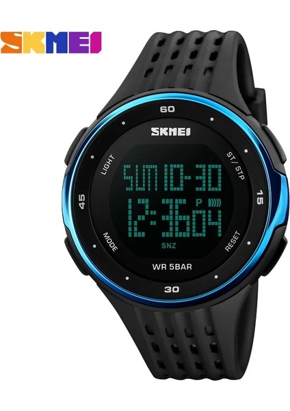 Kutu ile Mavi Skmeı 1219 Erkekler Dijital Saat LED Ekran Su Geçirmez Erkek Kol Saatleri Kronograf Takvim Alarm Spor Saatler Relogio Masculino (Yurt Dışından)