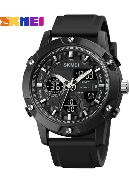 Siyah Skmeı Izle Erkek Saatler Erkekler Kol Saatleri Moda 100 M Su Geçirmez Yüzmek Spor Kronometre Erkekler Izle 3 Zaman LED Dijital Reloj Hombre (Yurt Dışından)