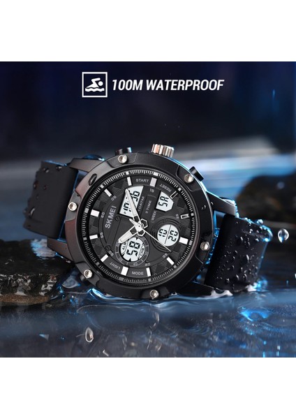 Siyah Skmeı Izle Erkek Saatler Erkekler Kol Saatleri Moda 100 M Su Geçirmez Yüzmek Spor Kronometre Erkekler Izle 3 Zaman LED Dijital Reloj Hombre (Yurt Dışından)