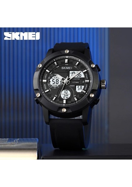 Siyah Skmeı Izle Erkek Saatler Erkekler Kol Saatleri Moda 100 M Su Geçirmez Yüzmek Spor Kronometre Erkekler Izle 3 Zaman LED Dijital Reloj Hombre (Yurt Dışından)