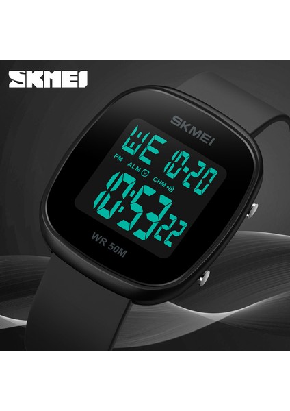 Siyah Moda Marka Skmeı Elektronik Saat Lüks Kayış Erkek Saatler Aydınlık Chrono Dijital Kol Saati Su Geçirmez Saat 2021 Yeni (Yurt Dışından)
