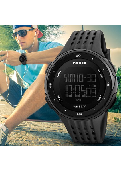 Gümüş Skmeı 1219 Erkekler Dijital Saat LED Ekran Su Geçirmez Erkek Kol Saatleri Chronograph Takvim Alarm Spor Saatler Relogio Masculino (Yurt Dışından) indirimleri