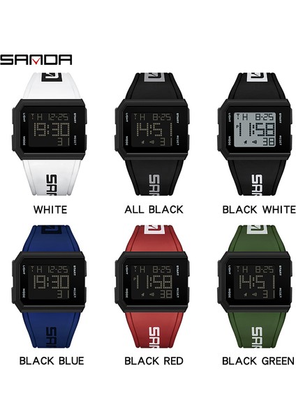 Mavi Sanda Yeni Erkek Spor Elektronik Saat Silikon Kayış Aydınlık Su Geçirmez 30 M LED Analog Dijital Elektronik Saat Reloj Hombre (Yurt Dışından)