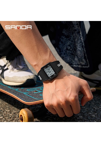 Mavi Sanda Yeni Erkek Spor Elektronik Saat Silikon Kayış Aydınlık Su Geçirmez 30 M LED Analog Dijital Elektronik Saat Reloj Hombre (Yurt Dışından)