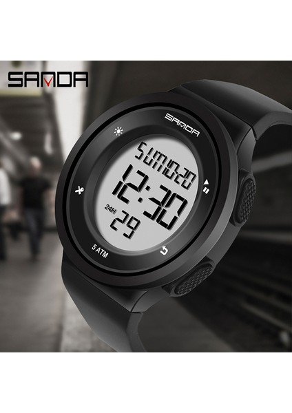 Siyah Kırmızı Sanda Unisex Yaratıcı LED Elektronik Spor Saatler Geri Sayım Kronometre Saat 5bar Su Geçirmez Erkek Kol Saati Montre Homme Izle (Yurt Dışından) fiyatları