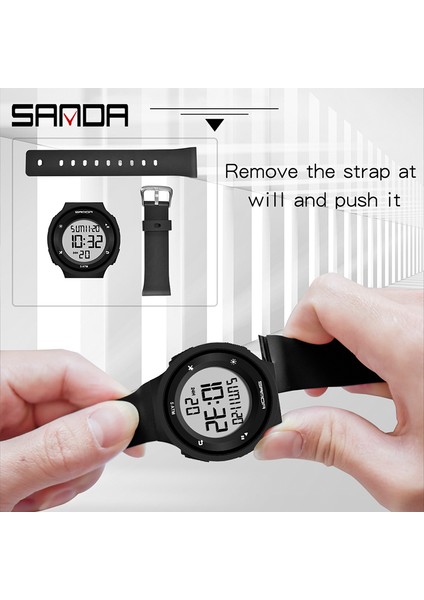 Siyah Kırmızı Sanda Unisex Yaratıcı LED Elektronik Spor Saatler Geri Sayım Kronometre Saat 5bar Su Geçirmez Erkek Kol Saati Montre Homme Izle (Yurt Dışından) fırsatları