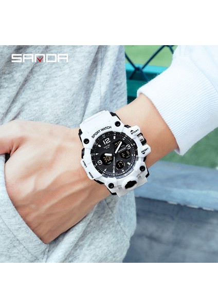 942 Ms Pus Mavi Sanda Spor Askeri Bilek Izle Erkekler G Stil Lde Dijital Kuvars Çift Ekran Izle Ordu Zamanı Su Geçirmez Izle Relogio Masculino (Yurt Dışından)
