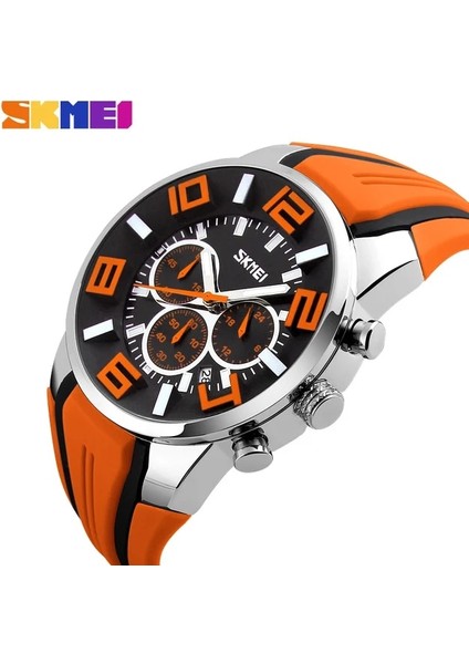 Turuncu Saatler Erkekler Lüks Marka Skmeı Chronograph Erkekler Spor Saatler Su Geçirmez Erkek Saat Kuvars Erkek Saati Reloj Hombre 2018 (Yurt Dışından)