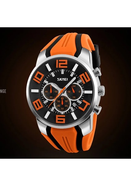 Turuncu Saatler Erkekler Lüks Marka Skmeı Chronograph Erkekler Spor Saatler Su Geçirmez Erkek Saat Kuvars Erkek Saati Reloj Hombre 2018 (Yurt Dışından)