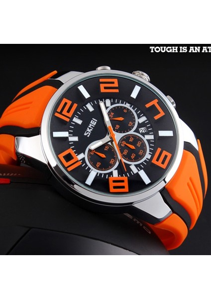 Turuncu Saatler Erkekler Lüks Marka Skmeı Chronograph Erkekler Spor Saatler Su Geçirmez Erkek Saat Kuvars Erkek Saati Reloj Hombre 2018 (Yurt Dışından)