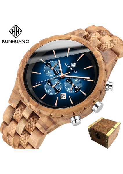 Sarı Kağit Kutu Kunhuang El Yapımı Ahşap Izle Çok Fonksiyonlu Arama Erkek Kuvars Izle Lüks Aydınlık Kronograf Özel Logo Relógio Masculino (Yurt Dışından) fiyatları