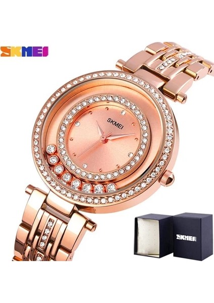 Gül Altın Izle Skmeı Kadın Bilezik Saatler Marka Moda Taklidi Kuvars Bayanlar Bilezik Saat Paslanmaz Su Geçirmez Kol Saatleri Kız Hediye (Yurt Dışından)