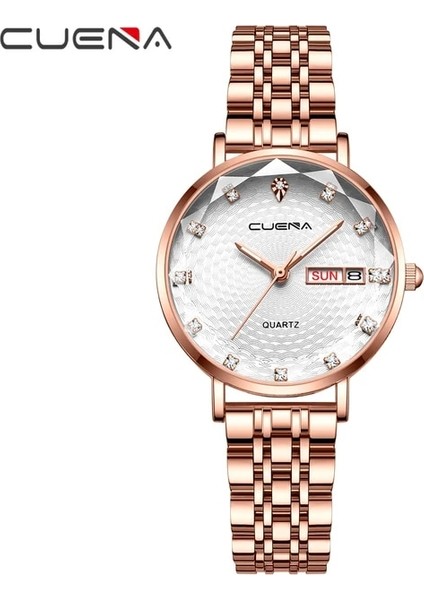 Gül Beyaz Cuena Altın Izle Kadın Saatler Bayanlar 6002 Çelik Kadın Bilezik Saatler Kadın Saat Relogio Feminino Montre Femme (Yurt Dışından)