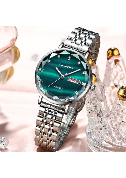 Gül Beyaz Cuena Altın Izle Kadın Saatler Bayanlar 6002 Çelik Kadın Bilezik Saatler Kadın Saat Relogio Feminino Montre Femme (Yurt Dışından) modelleri