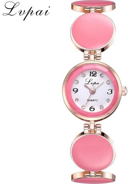 Rose Glod Pembe Lvpai Marka Bilezik Izle Relogio Feminino Izle Kadın Moda Montre Femme Kadın Saatler Kuvars-Izle Kol Saatleri Üst (Yurt Dışından)