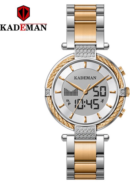 Altın Gümüş Kademan Bayanlar Yaratıcı Izle Kadın Çelik Bilezik Saatler Kadın Saat Relogio Feminino Montre (Yurt Dışından)