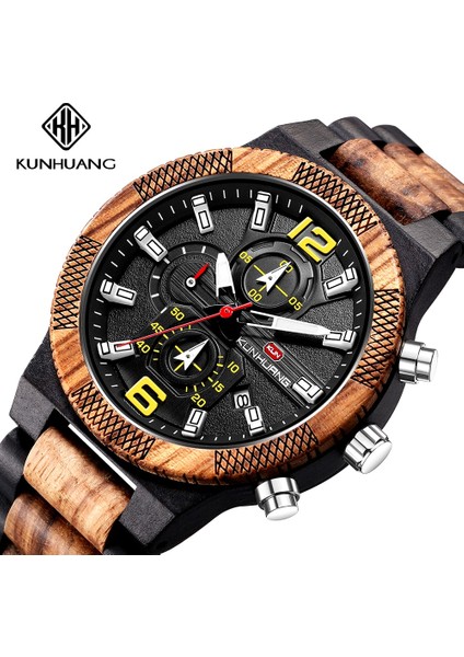 Kırmızı Kahverengi Ahşap Kutu Erkek Ahşap Saatler Lüks Aydınlık Çok Fonksiyonlu Ahşap Izle Erkek Kuvars Retro Izle Erkekler Moda Spor Saatler Relogio (Yurt Dışından) modelleri