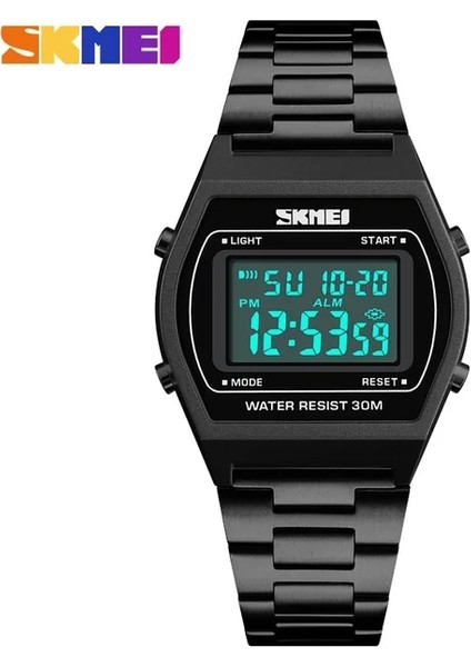 Siyah Skmeı 1328 Üst Marka Lüks Dijital Izle Erkek Kadın Açık Spor Su Geçirmez LCD Çalar Saat Saat Siyah Gül Altın Bilek Saatler (Yurt Dışından)
