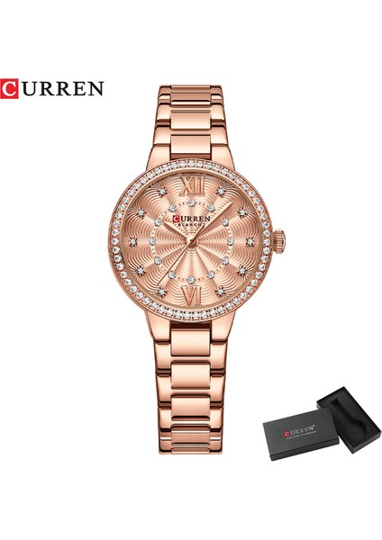 Gül Kutusu Curren Yeni Altın Izle Kadın Saatler Bayanlar Yaratıcı Çelik Kadın Bilezik Saatler Kadın Su Geçirmez Saat Relogio Feminino (Yurt Dışından)
