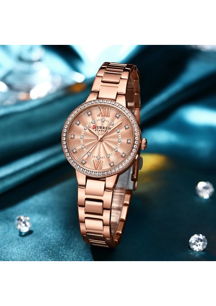 Gül Kutusu Curren Yeni Altın Izle Kadın Saatler Bayanlar Yaratıcı Çelik Kadın Bilezik Saatler Kadın Su Geçirmez Saat Relogio Feminino (Yurt Dışından) indirimleri