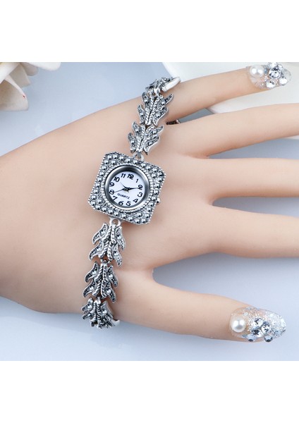 Antik Gümüş Antik Gümüş Bilezik Saatler Lüks Kadın Kuvars Izle Moda Kadın Elbise Saatler Bayanlar Için Kristal Saat Relogio Feminino (Yurt Dışından) fiyatları