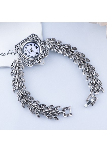 Antik Gümüş Antik Gümüş Bilezik Saatler Lüks Kadın Kuvars Izle Moda Kadın Elbise Saatler Bayanlar Için Kristal Saat Relogio Feminino (Yurt Dışından) indirimleri