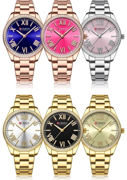 Gül Mavi Kutu Curren Yeni Lüks Kuvars Bayanlar Bileklik Saat Taklidi Kadran Zarif Aydınlık Işaretçi Paslanmaz Çelik Saat Relogio Feminino (Yurt Dışından) fırsatları